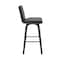 Armen Living Renee 30" Swivel Gray Faux Leather and Black Wood Bar Stool LCRNBABLGR30 - alternate 8